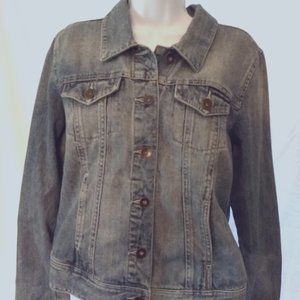 CALVIN KLEIN JEANS Distressed Denim Jean Jacket Size XL NEW